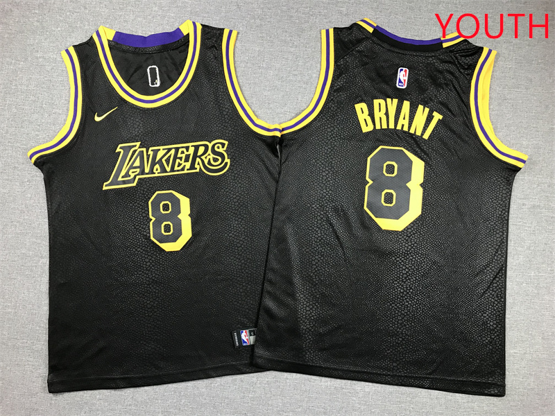 Youth Los Angeles Lakers 8 Bryant Black Nike 2025 NBA Jersey style 1